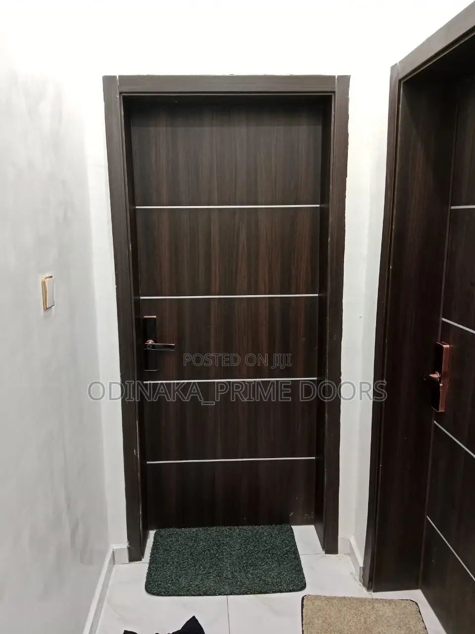2100 By 900 Hdf Wooden Door (Brown And Black Stripes Design)