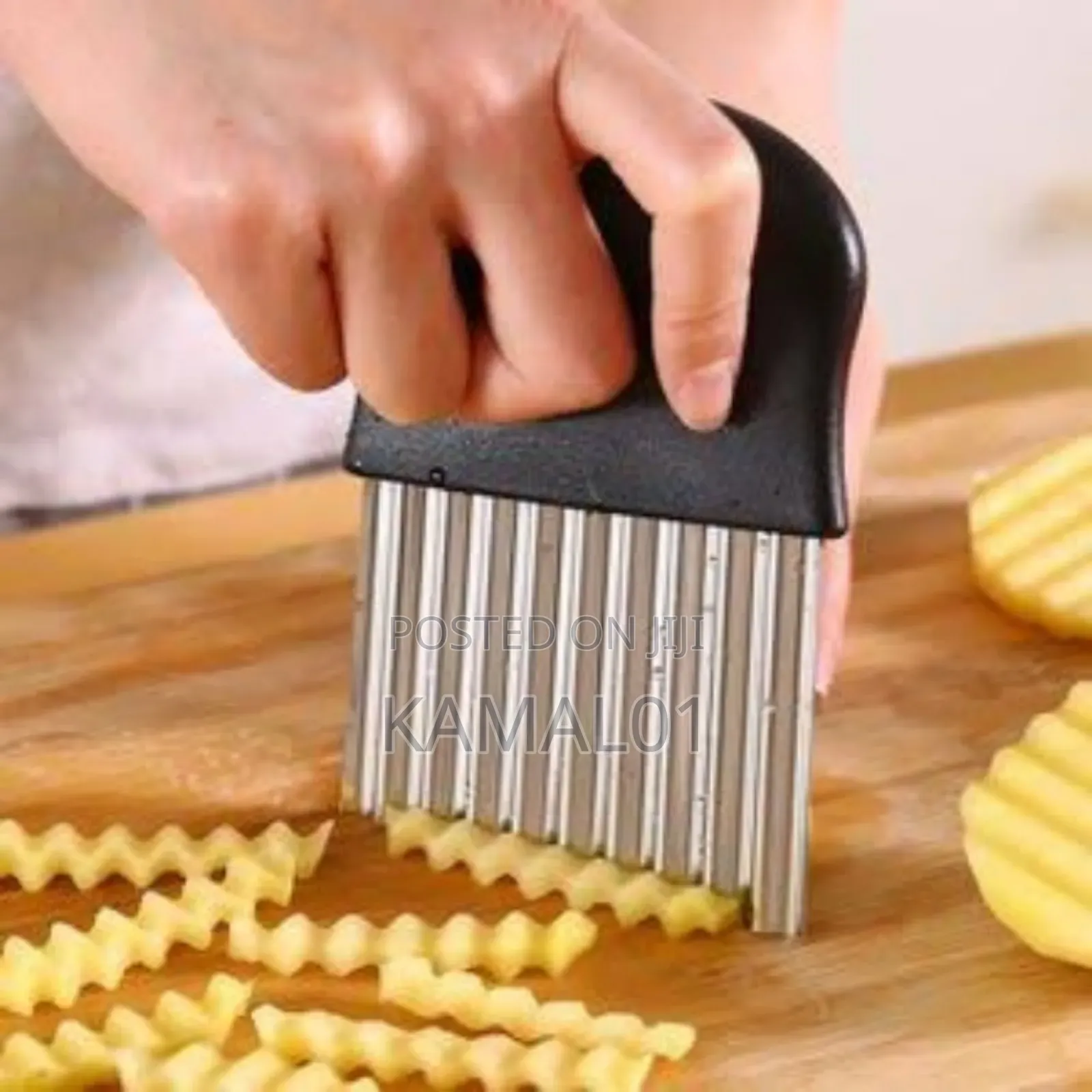 1pc Wavy Potato Slicer Cutter Stainless Steel Potato.