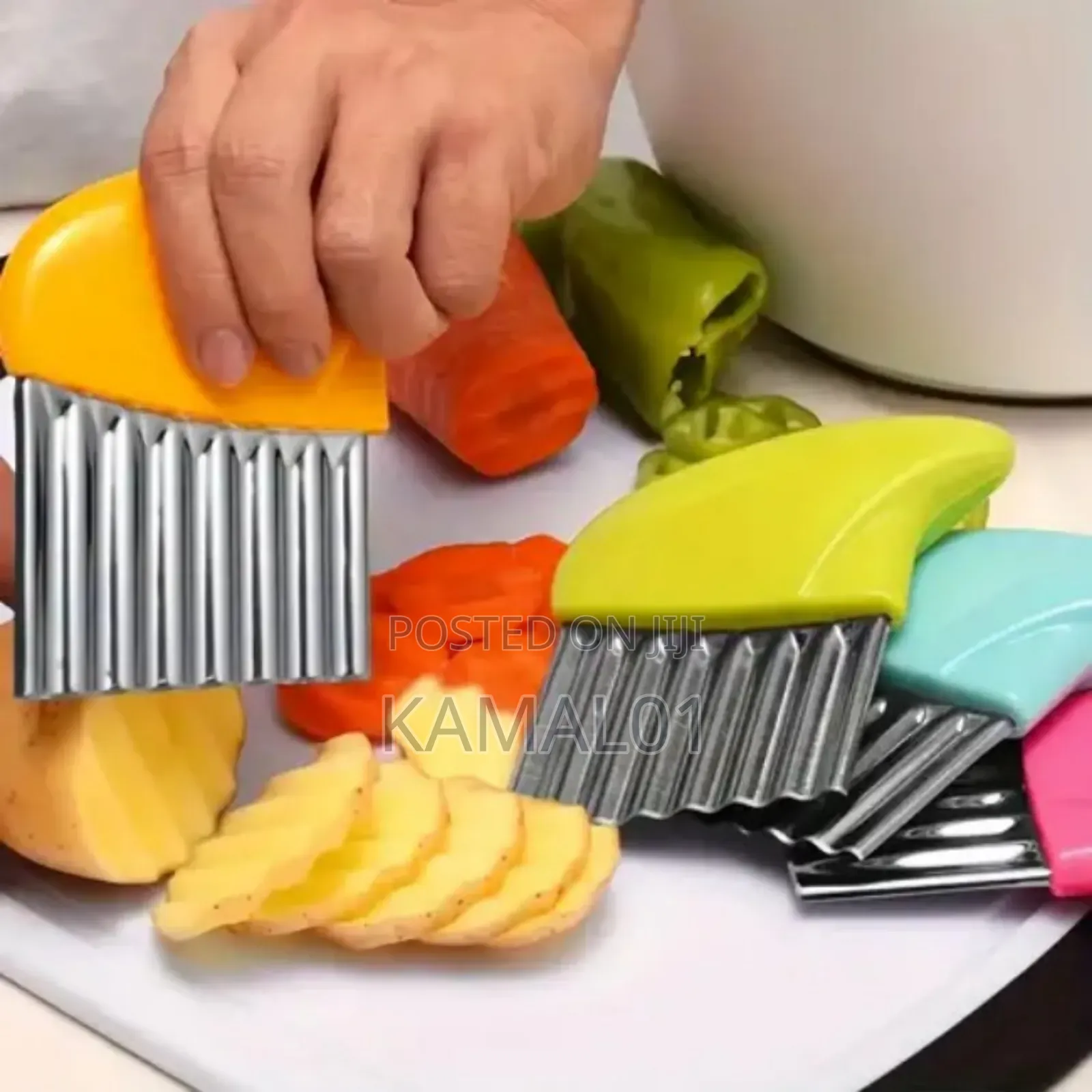 1pc Wavy Potato Slicer Cutter Stainless Steel Potato.