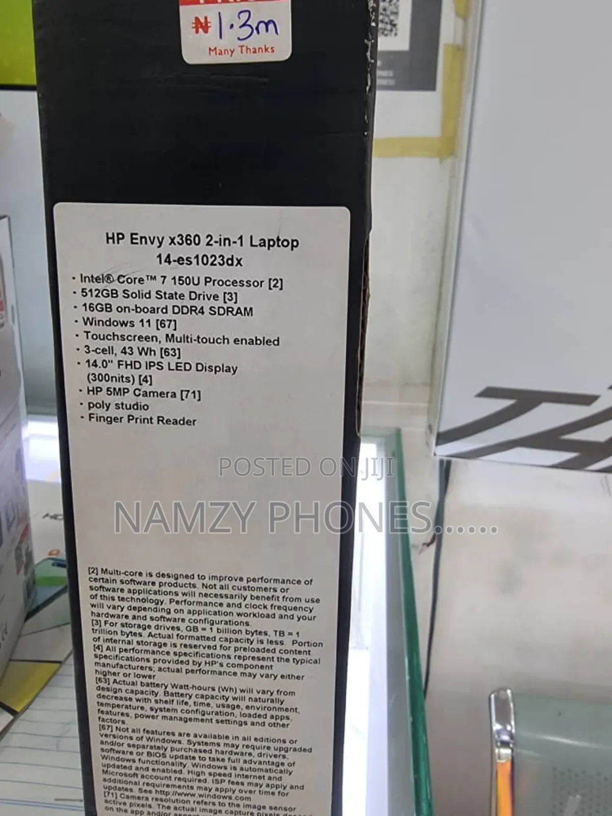 New Laptop HP Envy X360 12GB Intel SSD 512GB