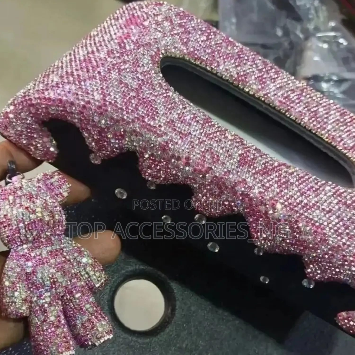 Diamond Encrusted Tissue Box and Doll Key Holder