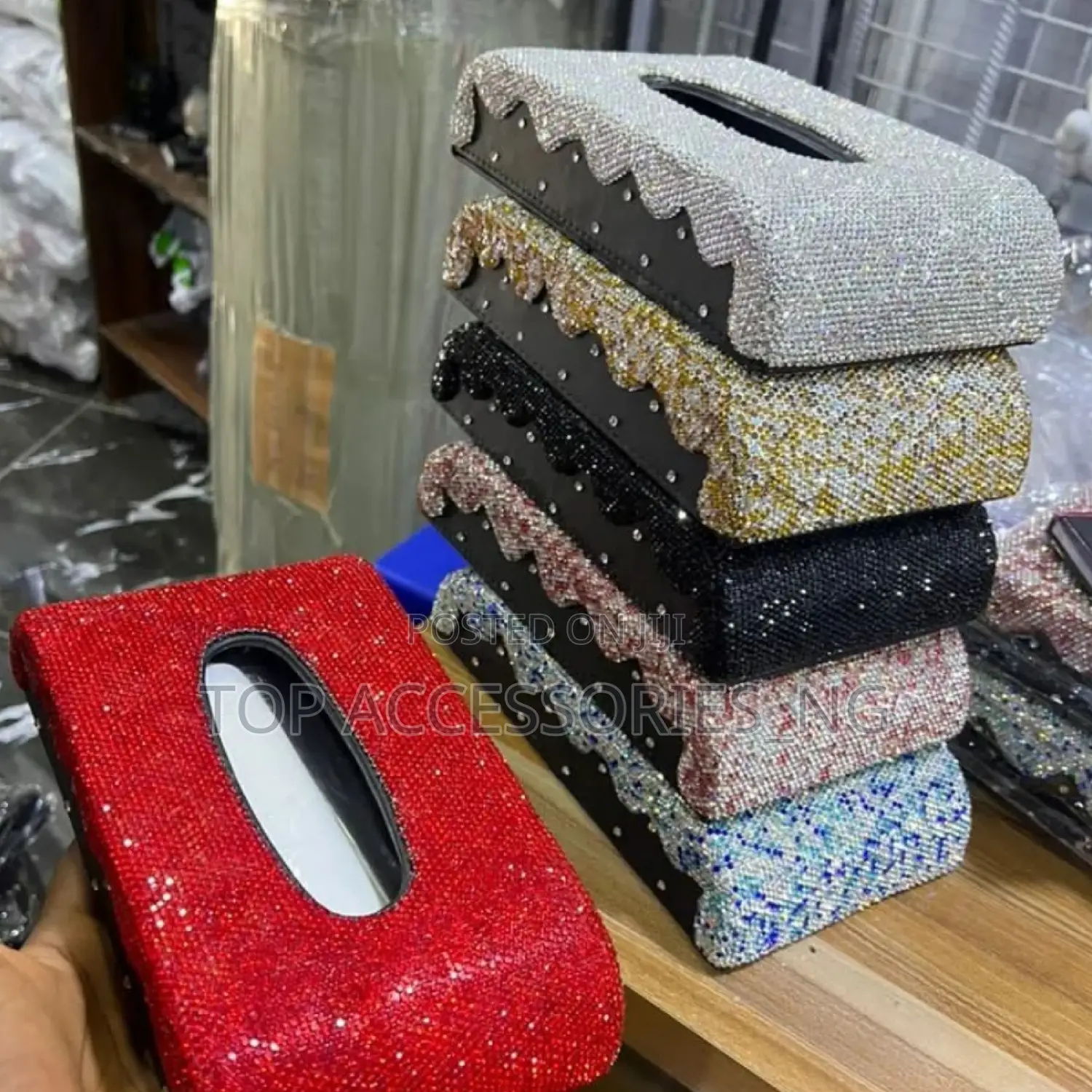 Diamond Encrusted Tissue Box and Doll Key Holder