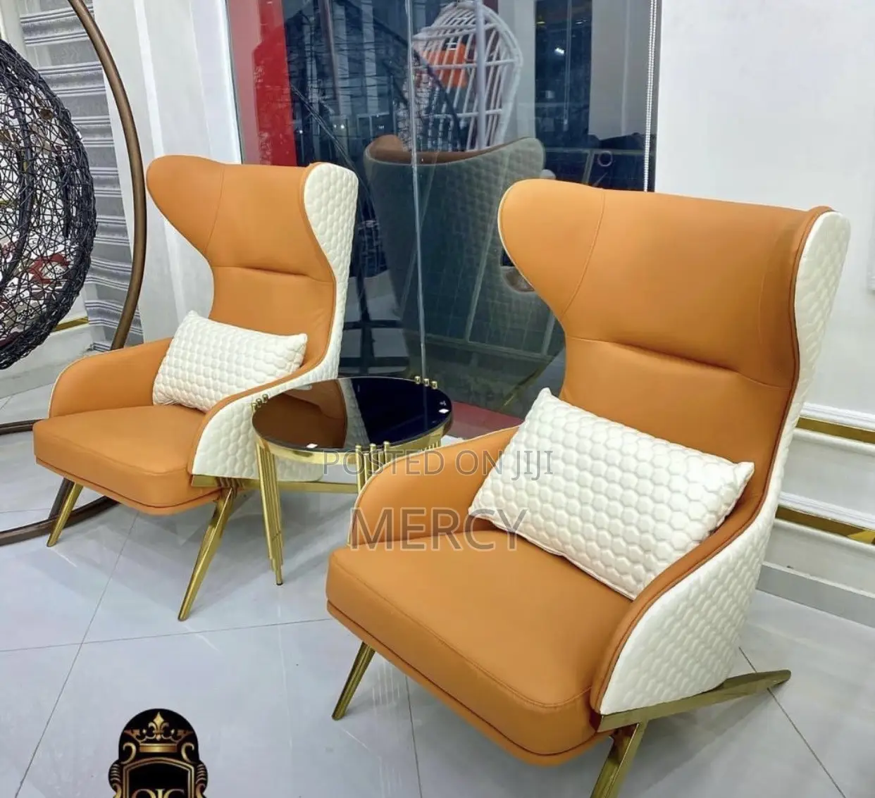 Unique Imported Accent Chair With Cushion