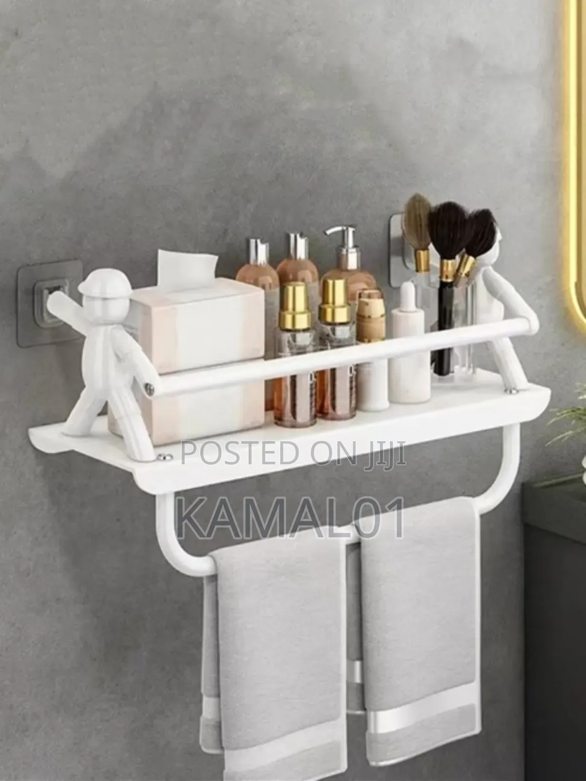1pc Stainless Steel Bathroom Storage Rack, Creative Figure