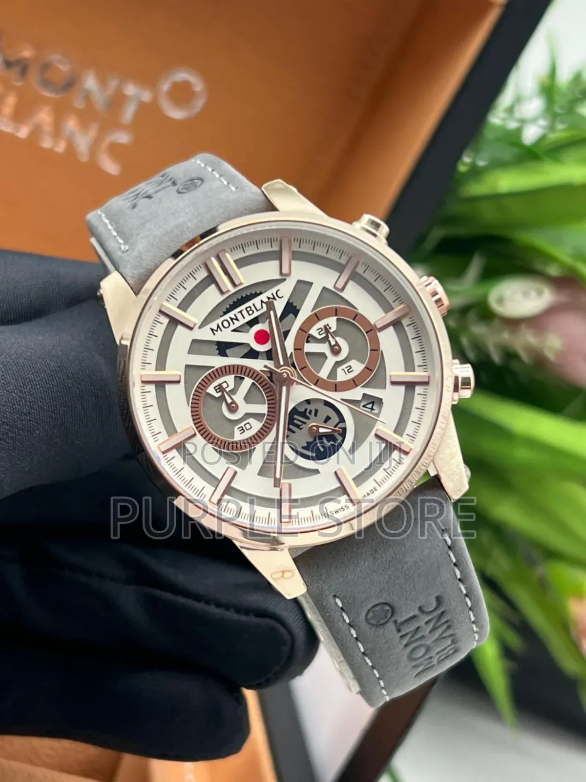 Montblanc Leather Chronograph . Watch