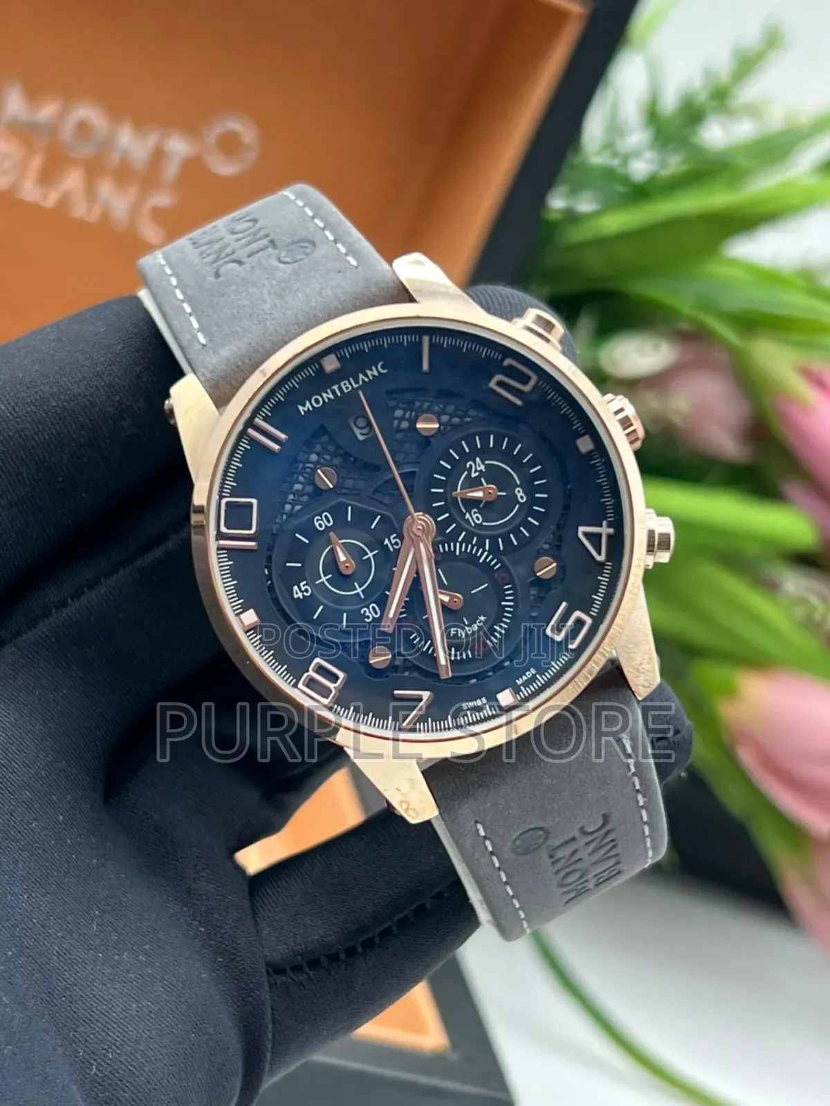 Montblanc Leather Chronograph . Watch