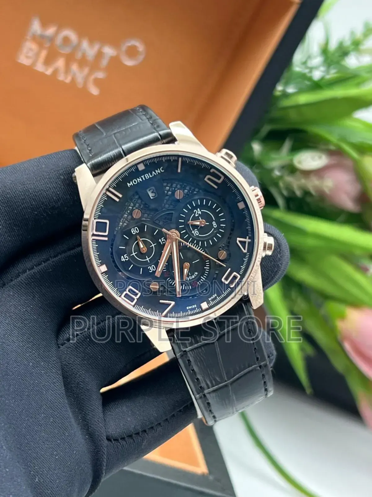 Montblanc Leather Chronograph . Watch