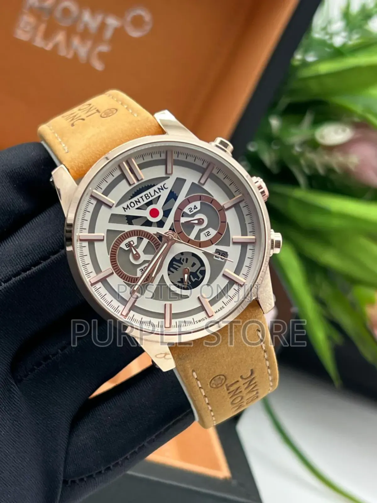 Montblanc Leather Chronograph . Watch
