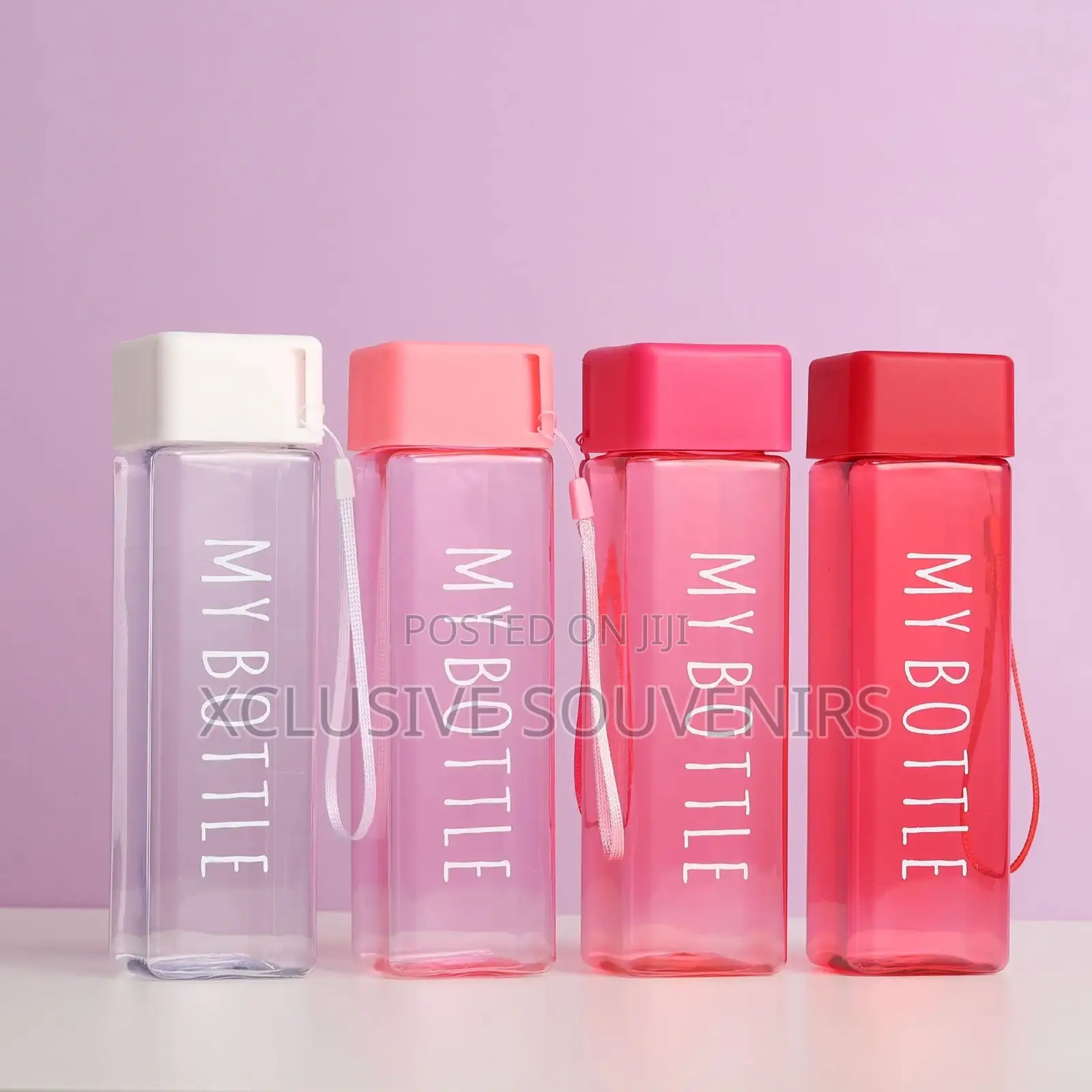 500ml Transparent Plastic Square Leakproof Water Bottle