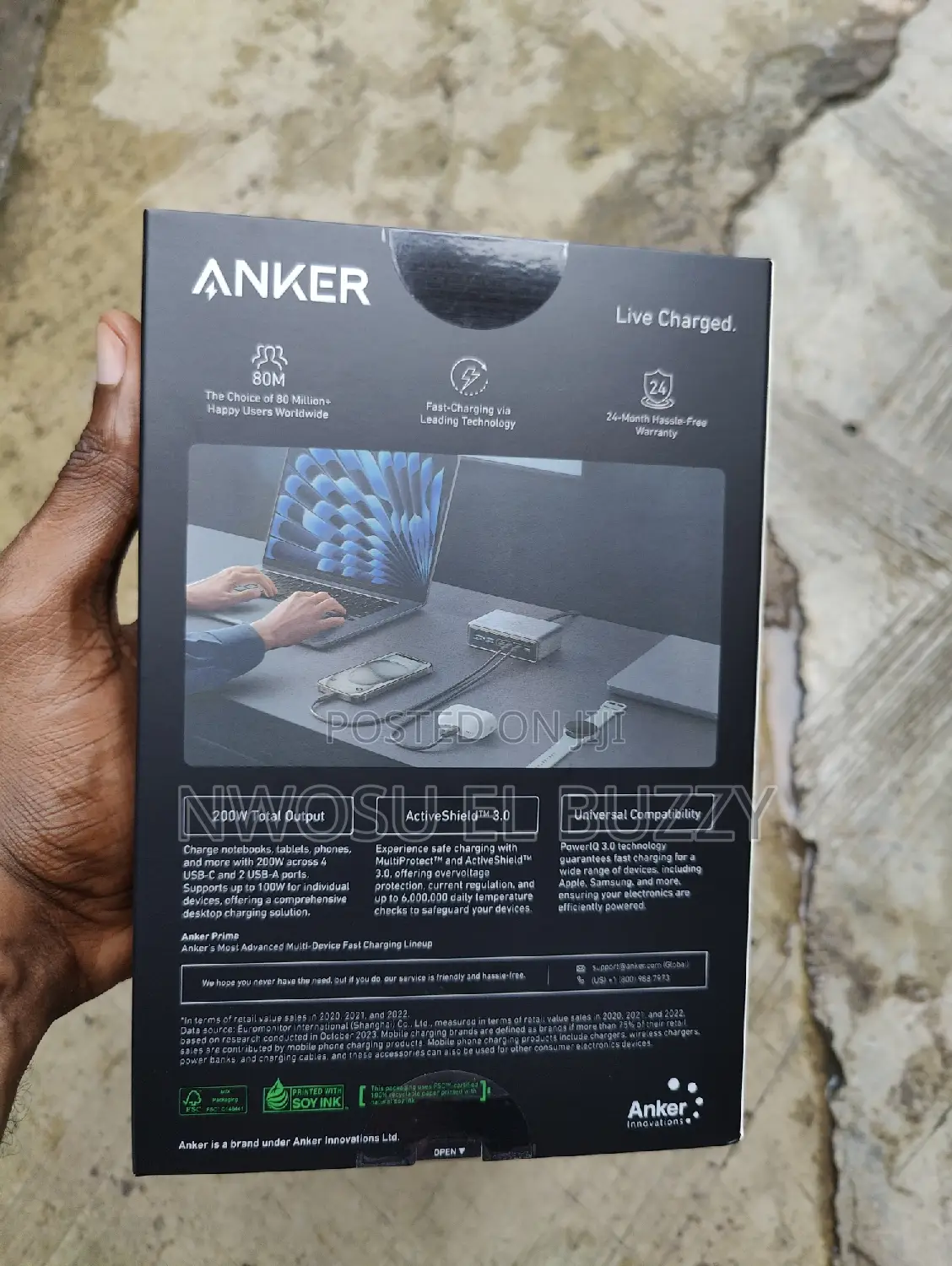 Anker Prime Charger, 200w 6-Port Gan Charging Station