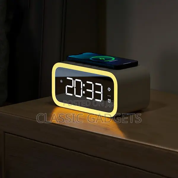 Wiwu Wi-W015 15W Wireless Charger With Digital Alarm Clock