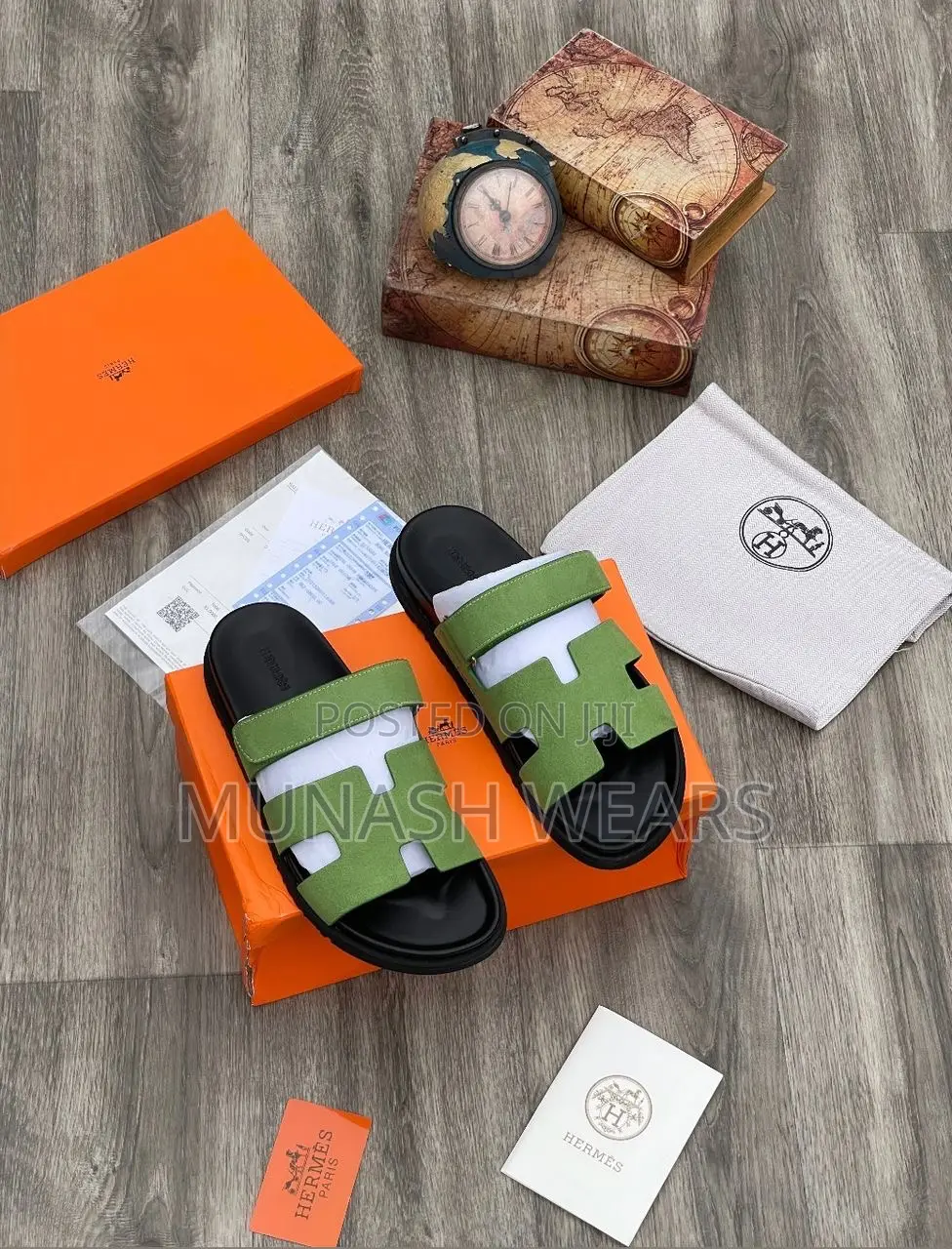 Original Leather Hermes Slipers