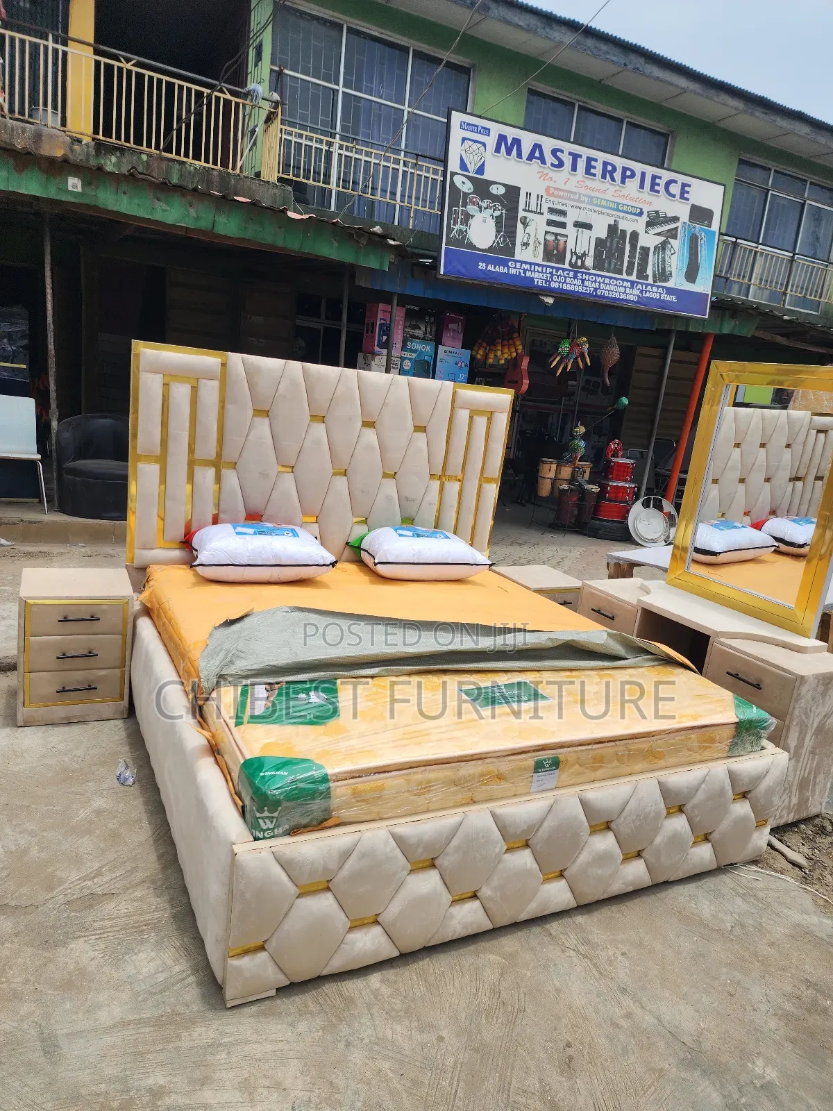 Quality 6by6 Complete Set of Upholstery Padded Bed Frame