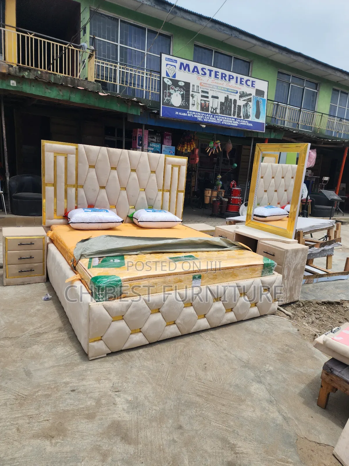 Quality 6by6 Complete Set of Upholstery Padded Bed Frame
