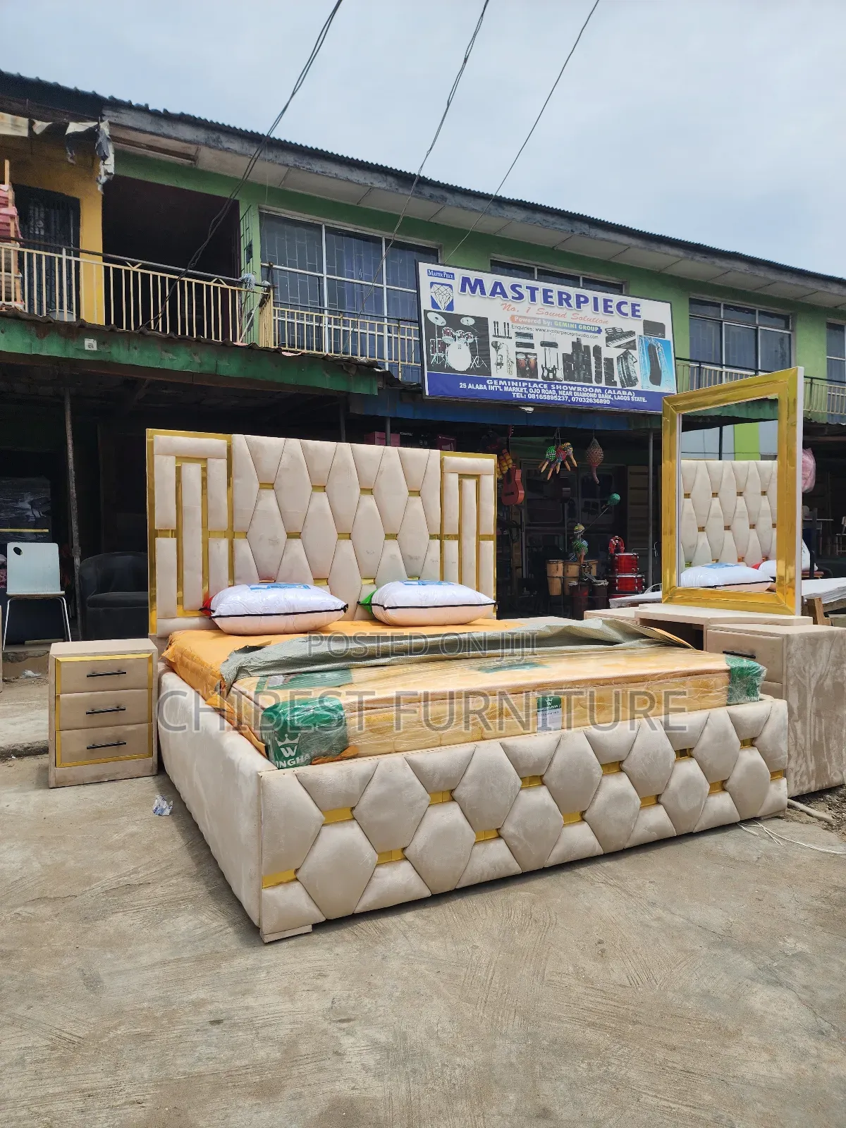 Quality 6by6 Complete Set Of Upholstery Padded Bed Frame
