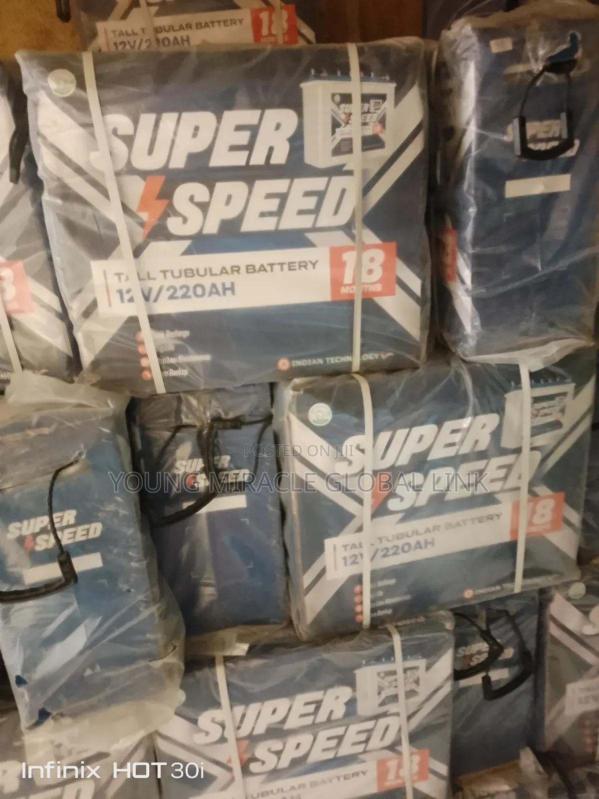 Super Speed Indian Tubular Battery 220ah/12v