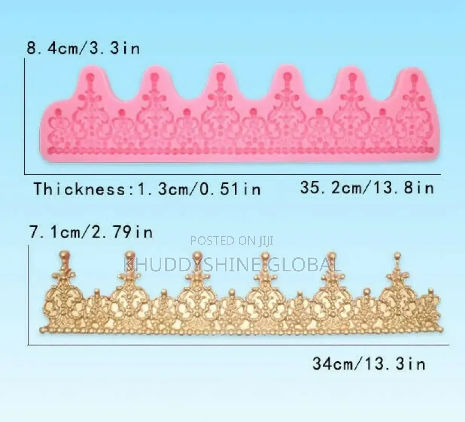 Large Crown Mould Silicone Royal Princess Fondant Icing Cake