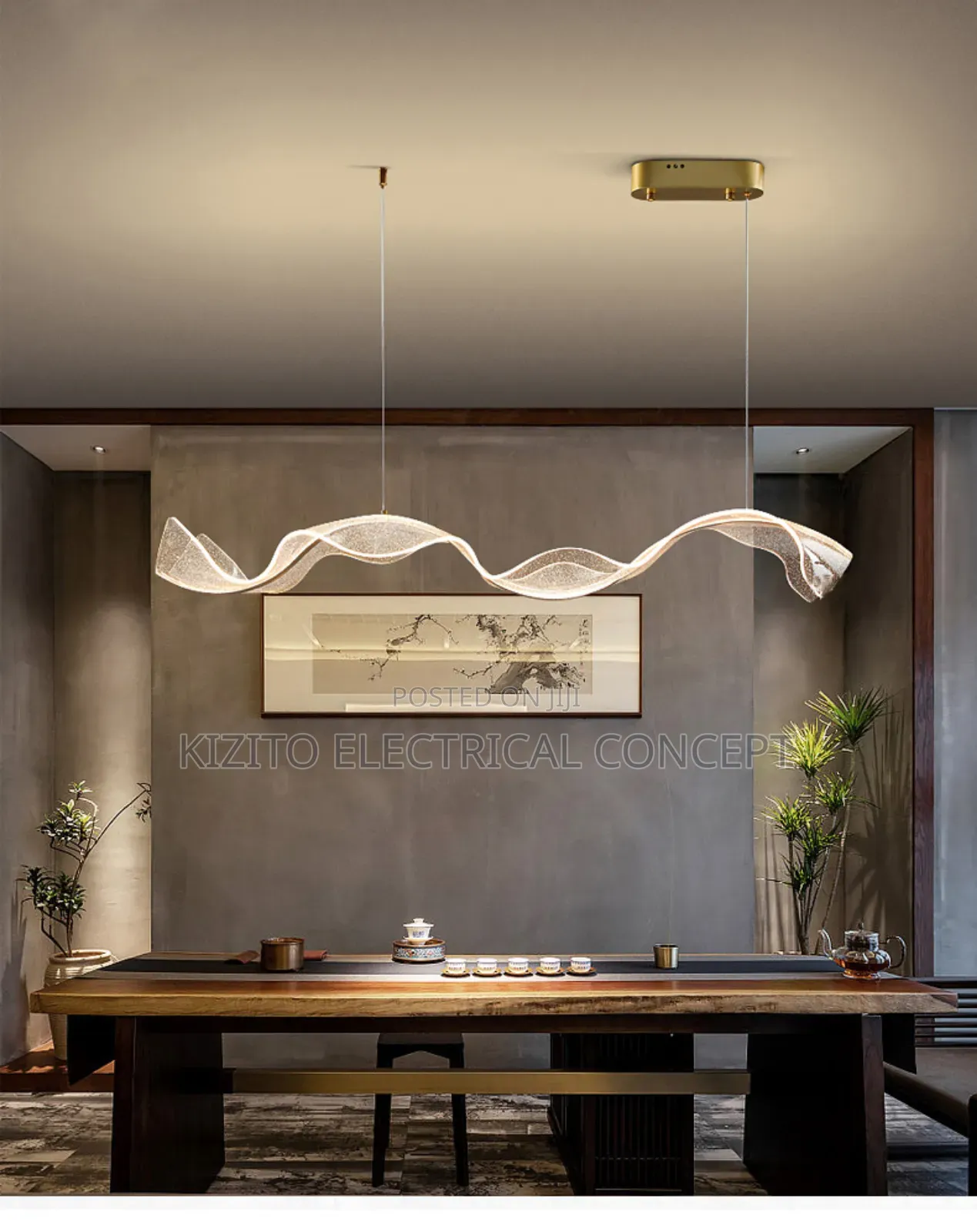 Luxury Designer Wave Chandalier Lamp Decor Parlor Dining