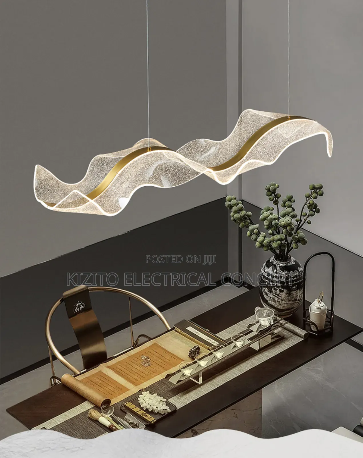Luxury Designer Wave Chandalier Lamp Decor Parlor Dining
