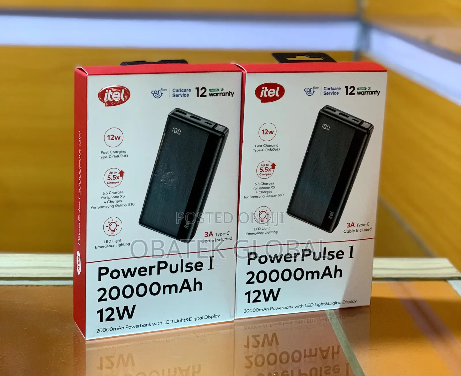 Itel 20,000mah Powerbank 12watts