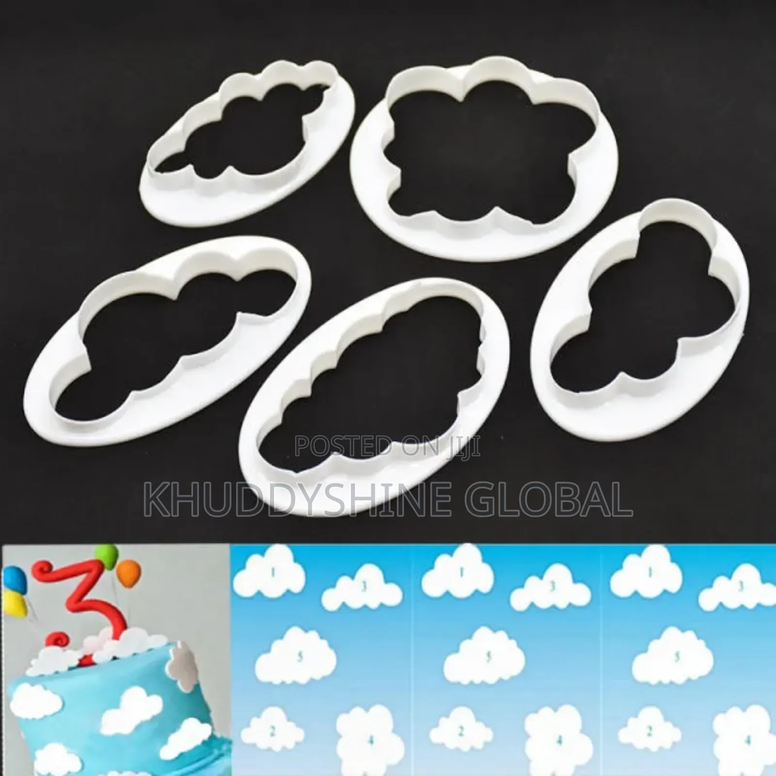 5pcs Cloud Shape Fondant Cake Decoration Printing Mold Cloud