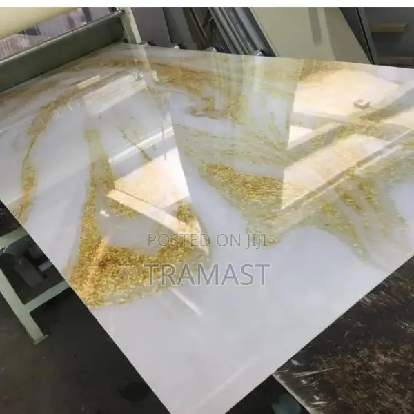 3D Marble Sheet | White and Gold 3D Design