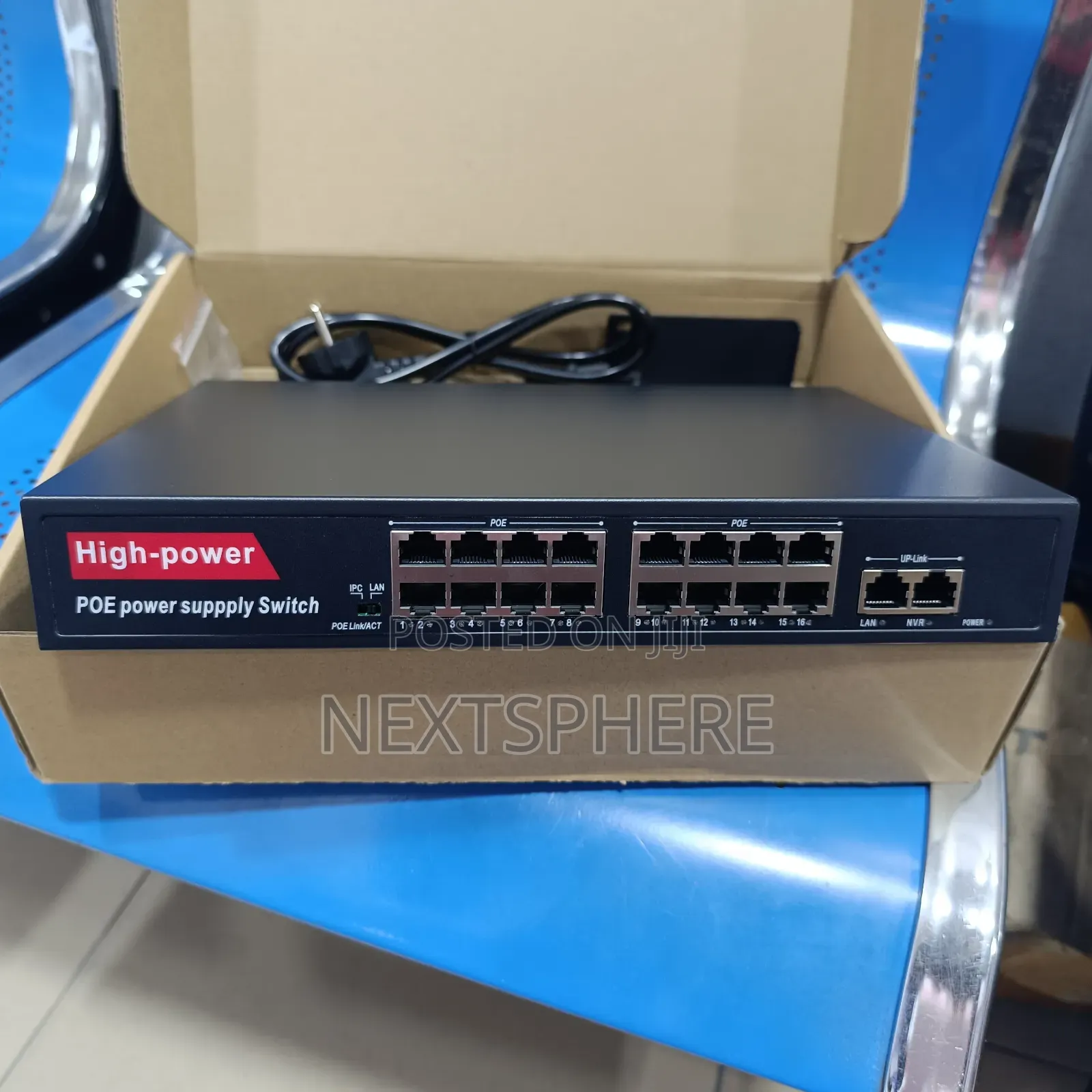 16 Ports Long Range Poe Switch With 2 Uplinks