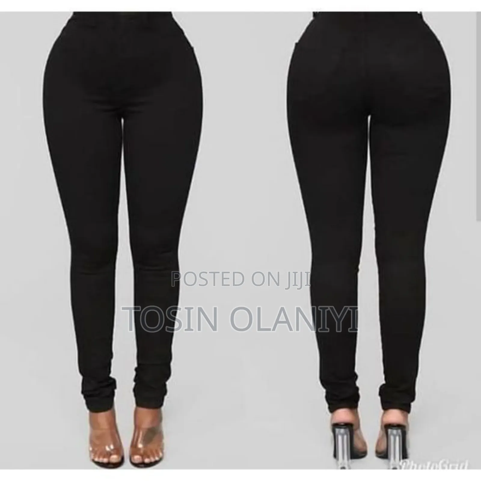 Ladies High Waist Skinny Jean (Black)