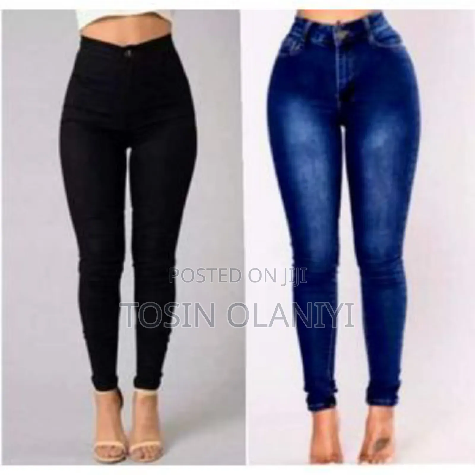 Ladies High Waist Skinny Jean (Black)