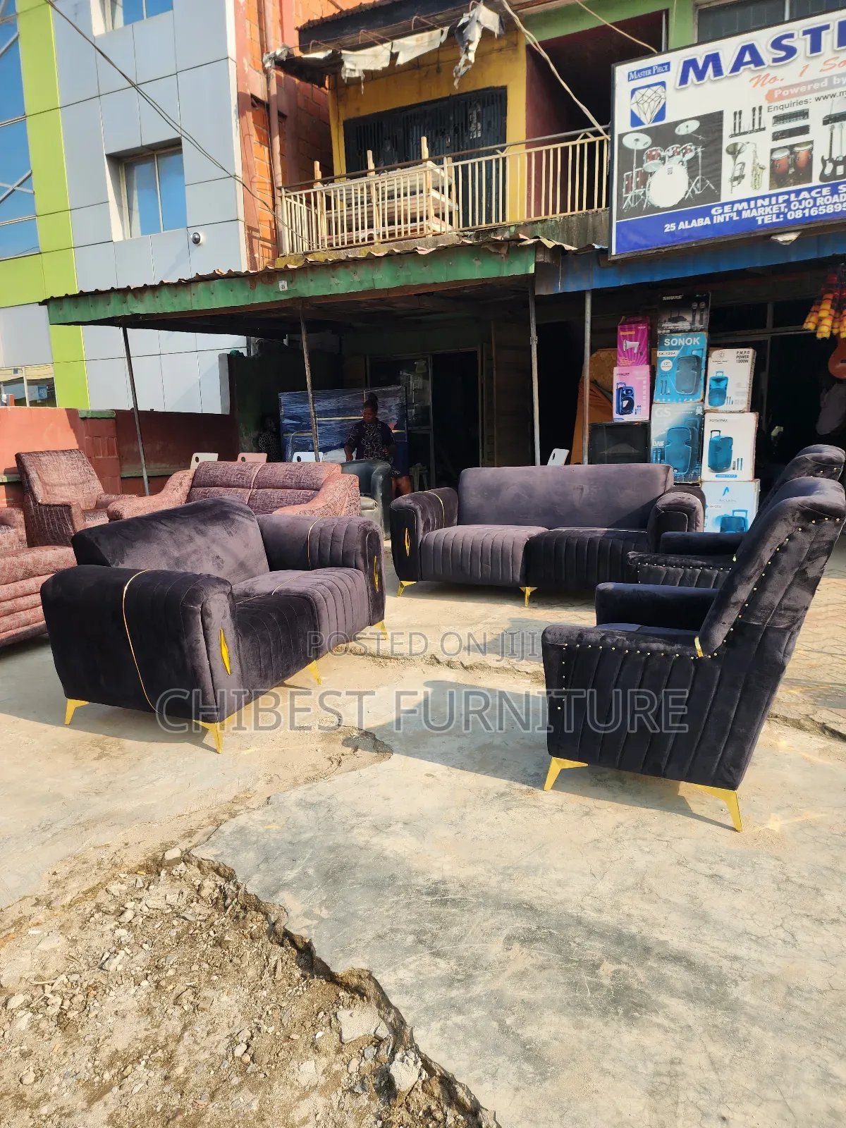 Complete Set of 7 Seaters Upholstery Padded Sofa Chair