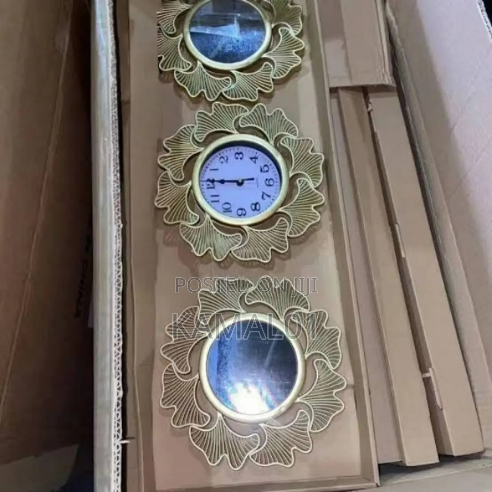 3 in 1 Clock and Mirror Wall 