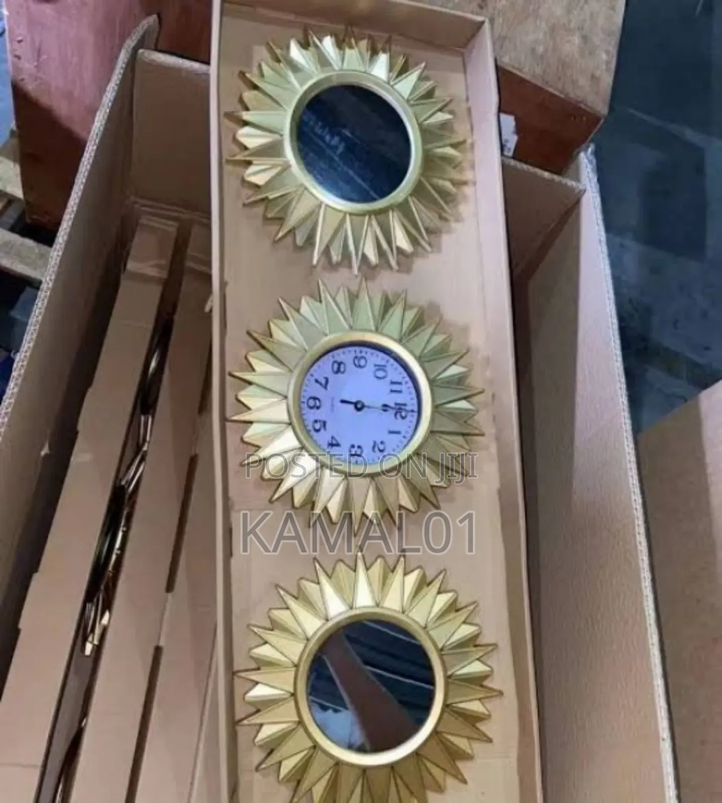 3 in 1 Clock and Mirror Wall 