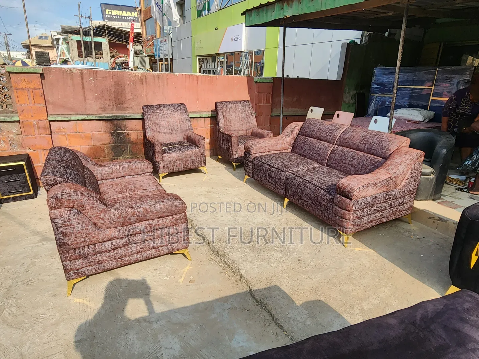 Complete Set of 7 Seaters Upholstery Padded Sofa Chair
