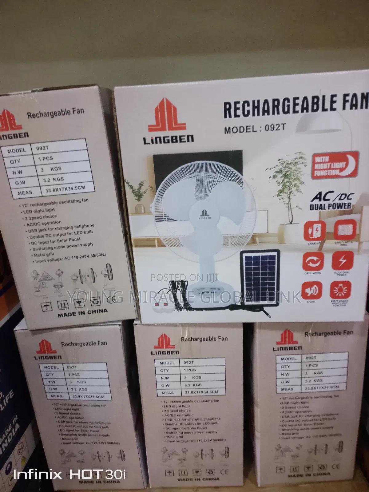 12" Solar Table Fan
