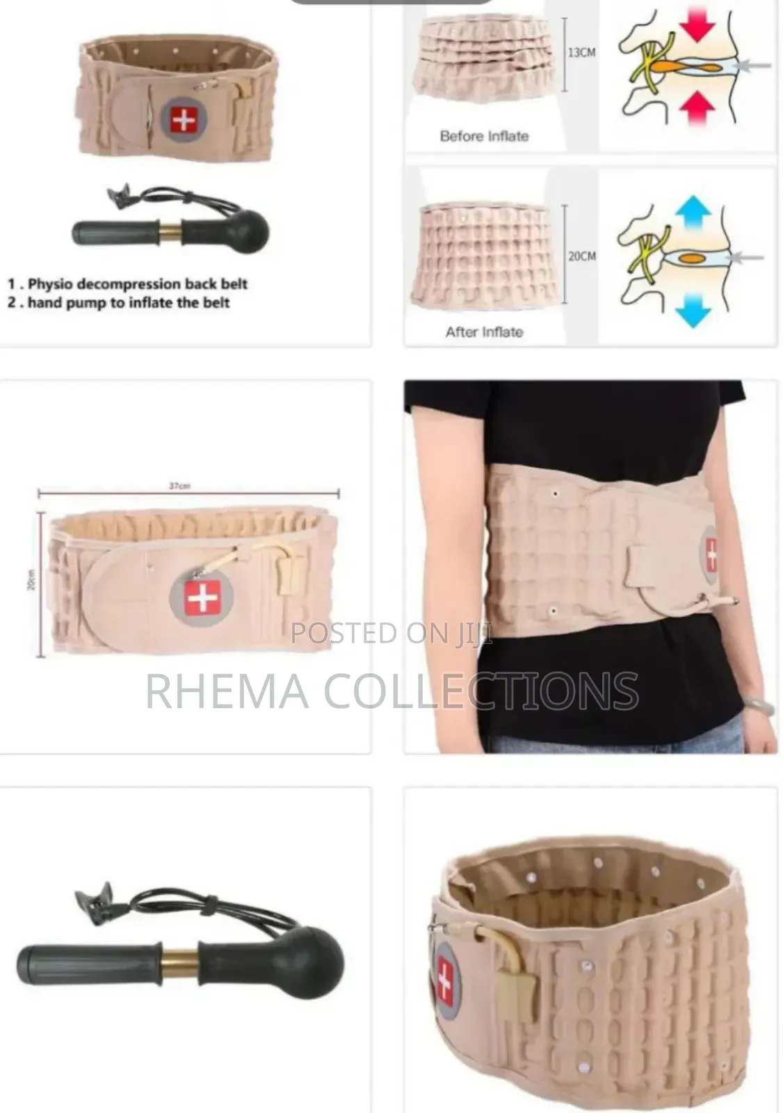 Inflatable Waist Belt Lumbar/Spinal-Cord Traction Device