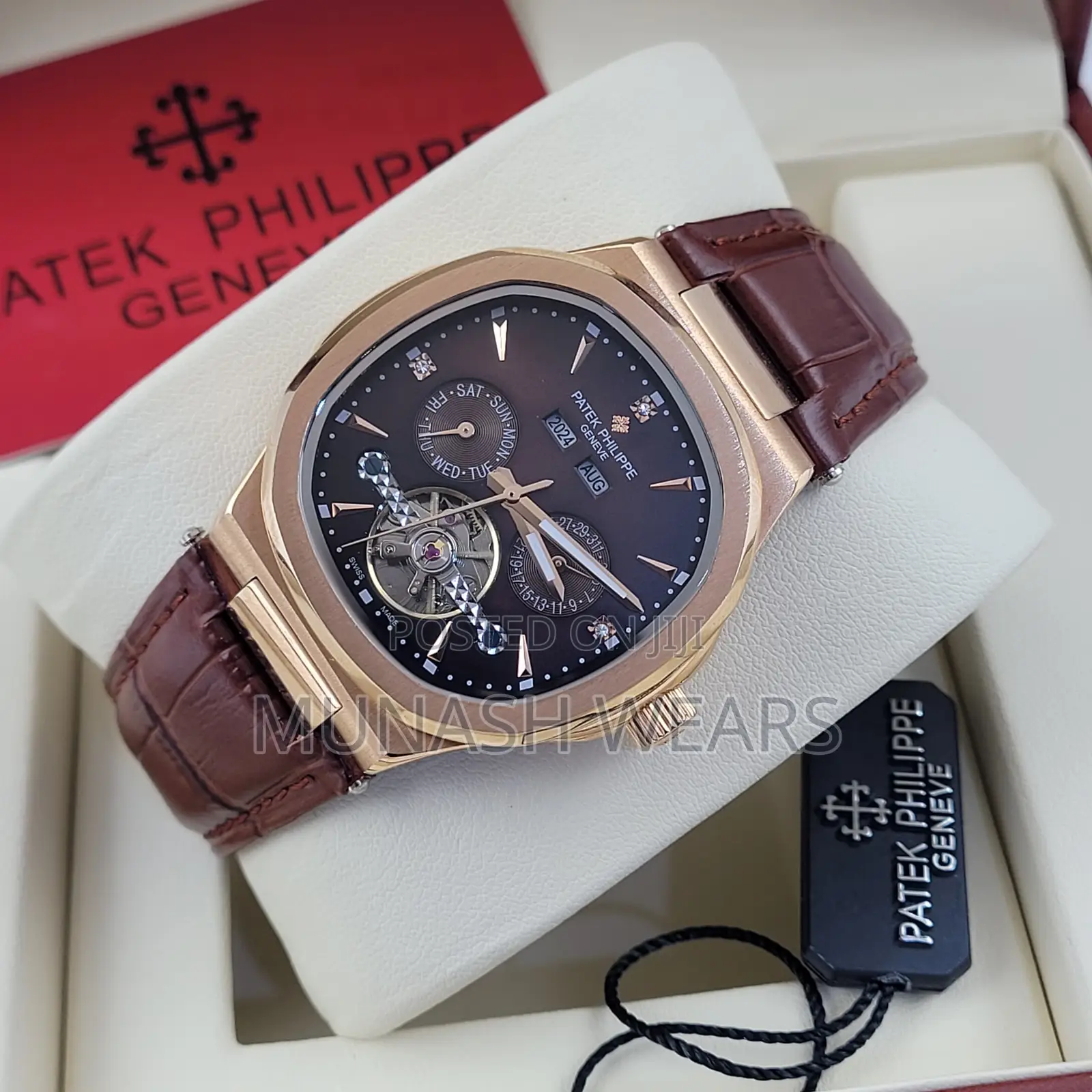 Patek Philippe Leather and Water Resistant Wristwatch