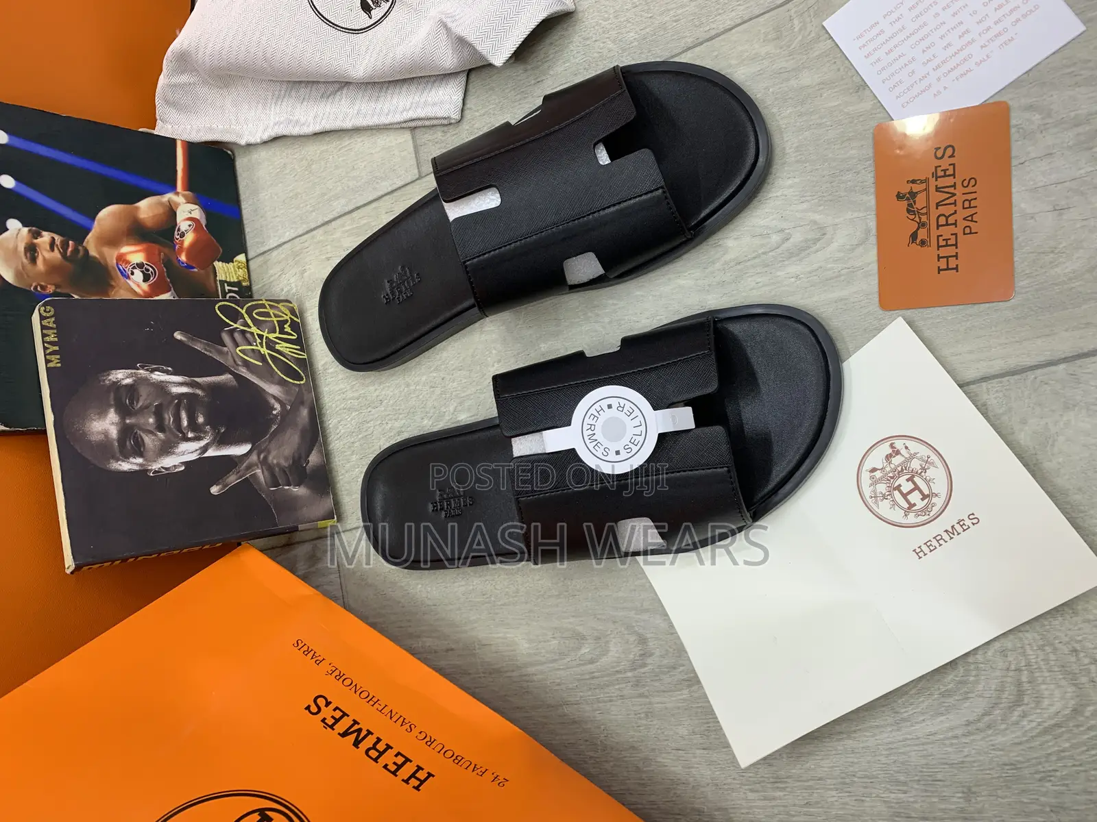 Hermes Leather Slipers