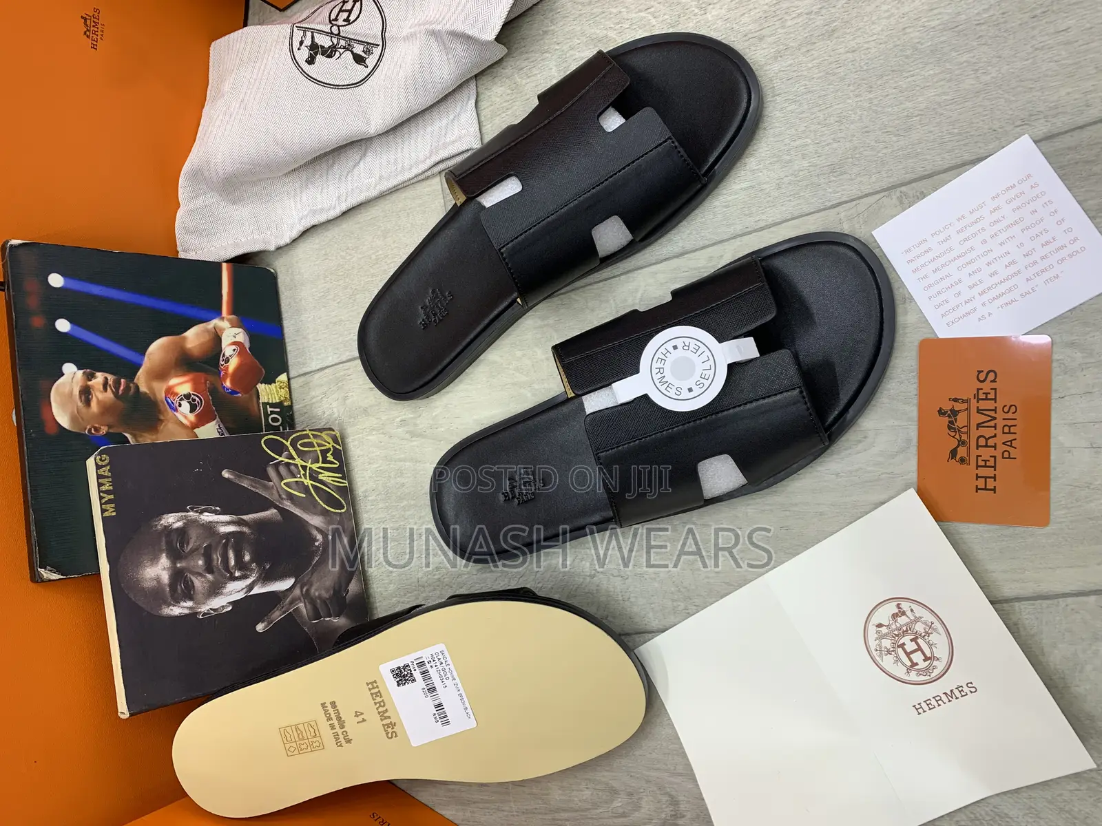 Hermes Leather Slipers