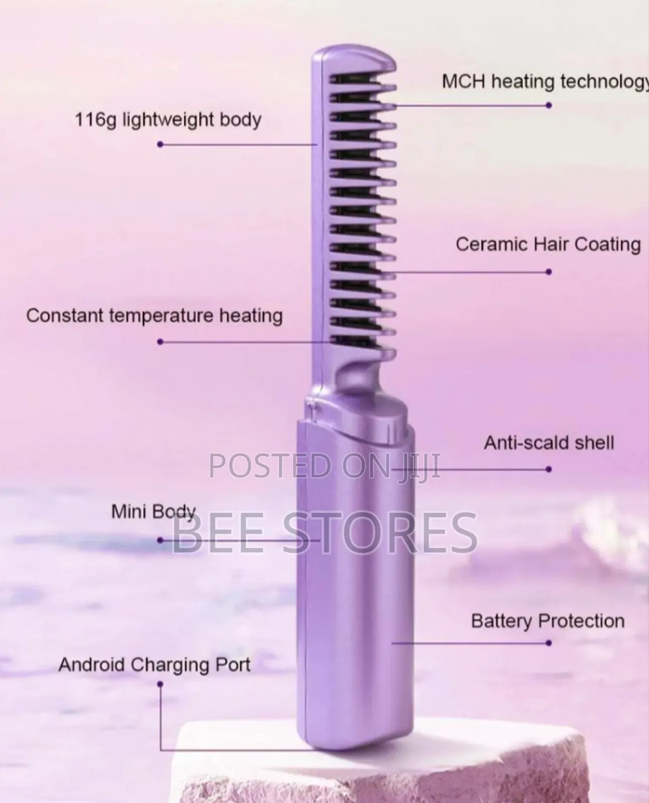 Rechargeable Hair Straightener Comb