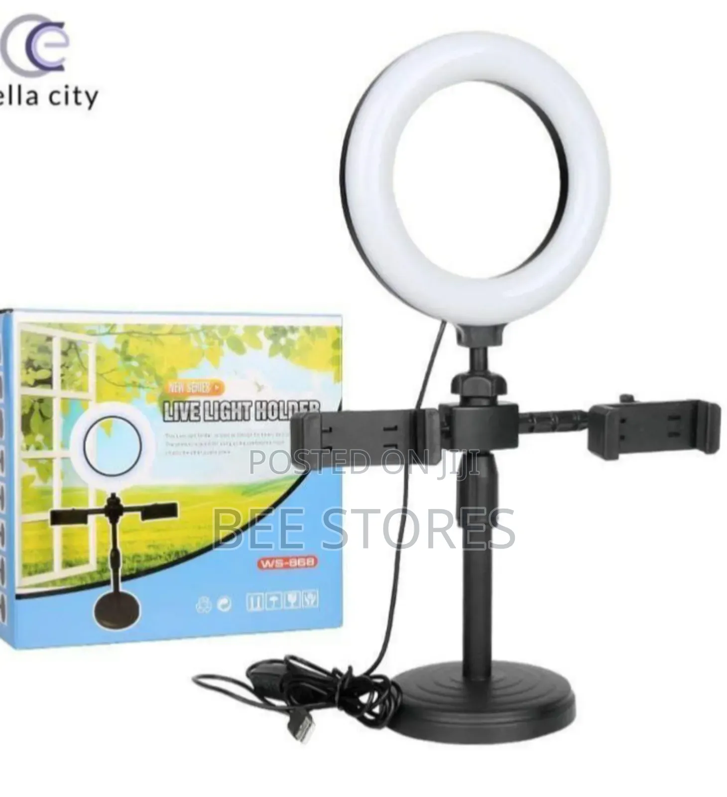 LED 6' Desktop Phone Holder Ring Light