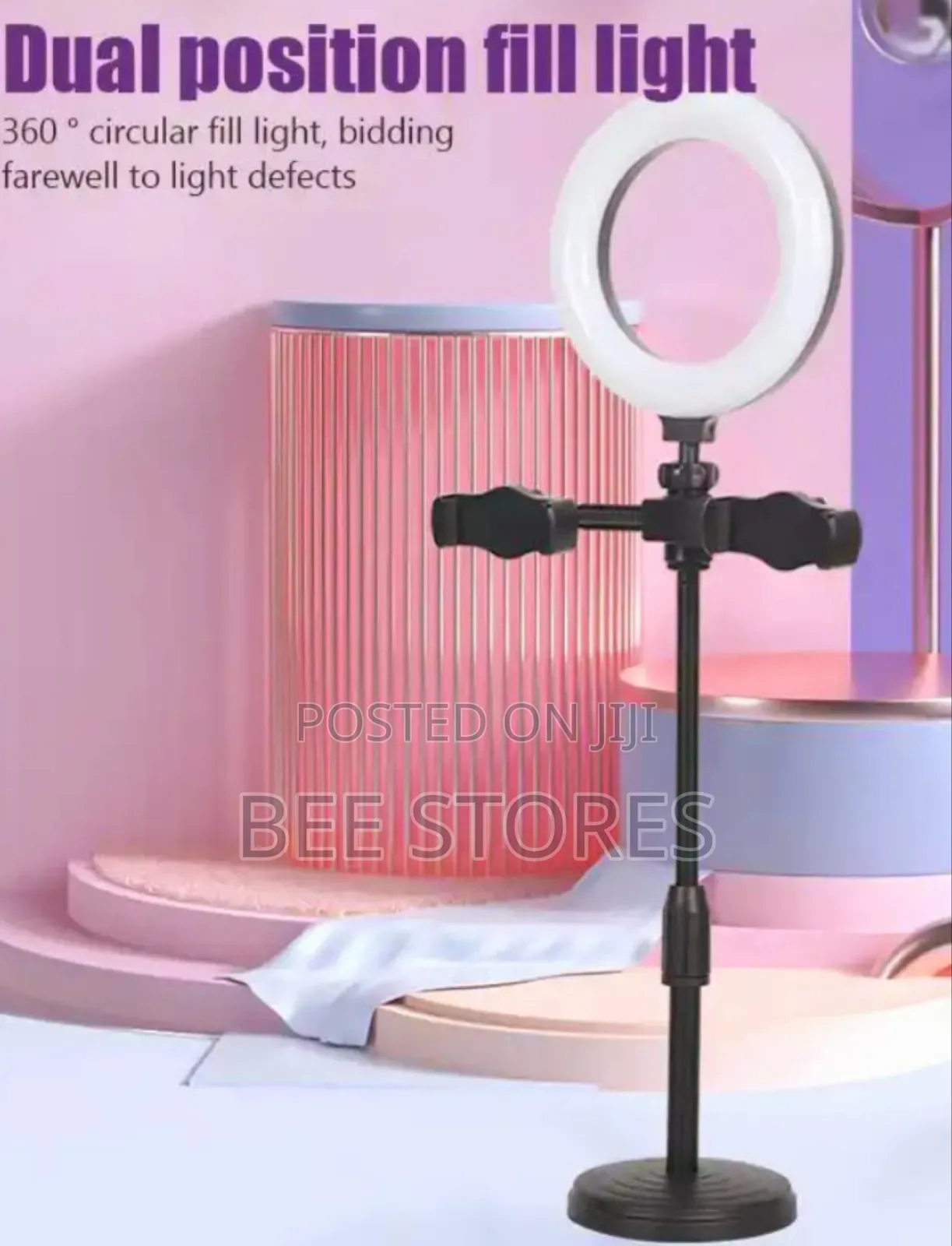 LED 6' Desktop Phone Holder Ring Light