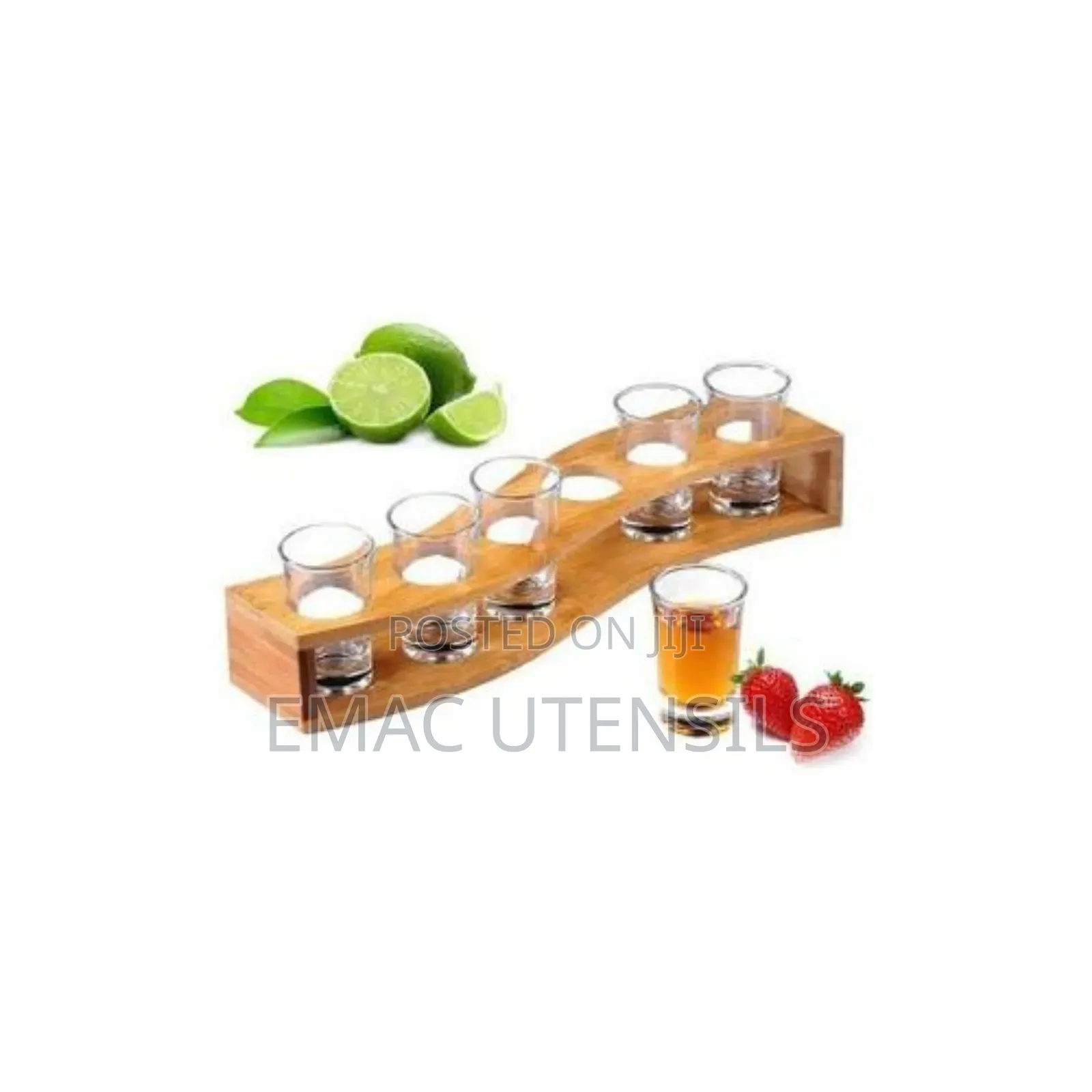 Tequila Shot Rack 6 Holes With 6 Tequila Shot Glasses