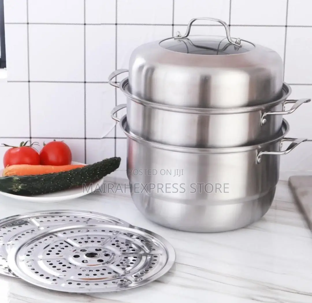 30CM Thickened Three-Layer Stainless Steel Steamer Pot
