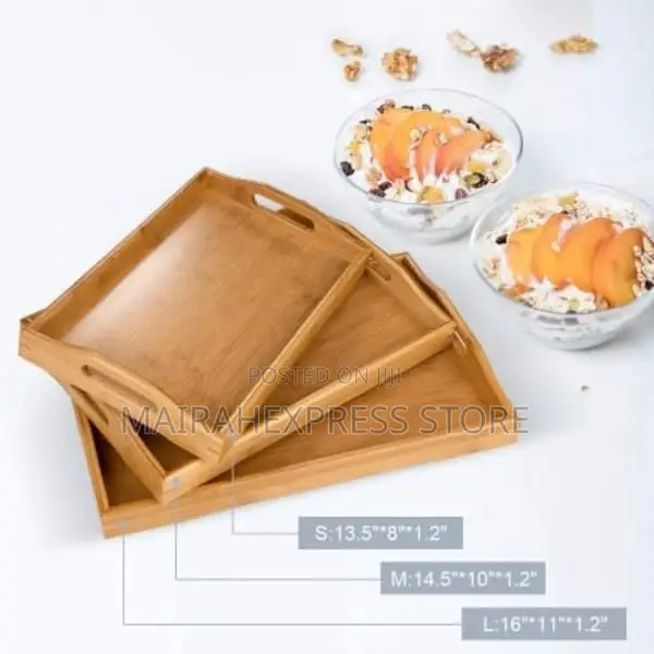 3pcs Wooden Service Trays (T361)
