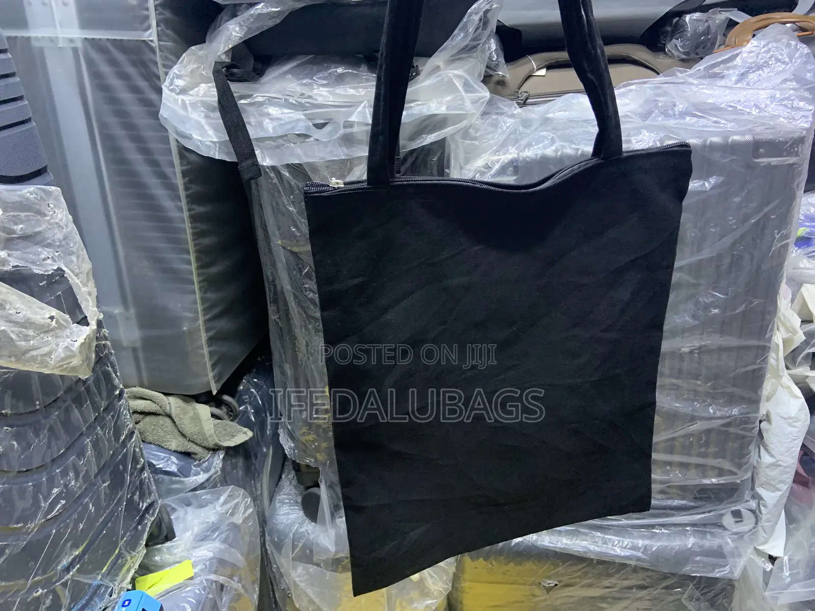 Plain Black Tote Bag