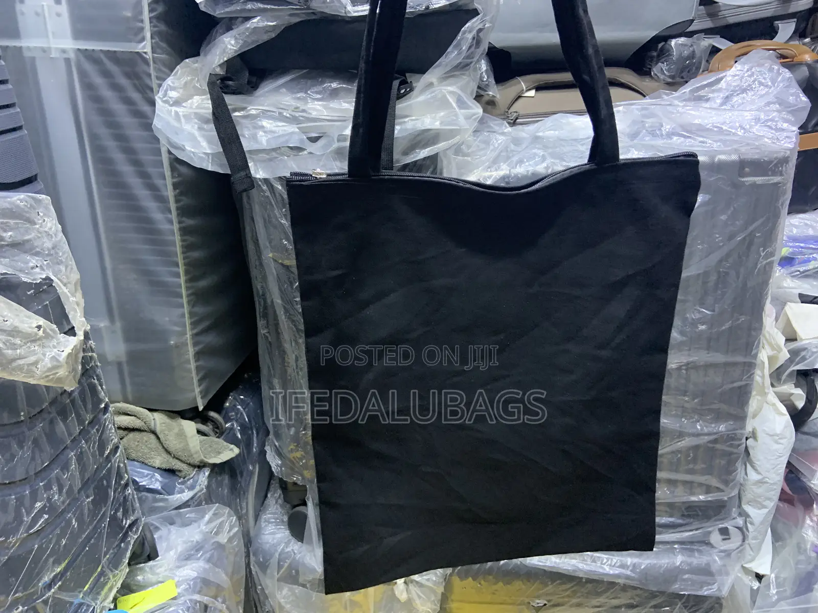 Plain Black Tote Bag