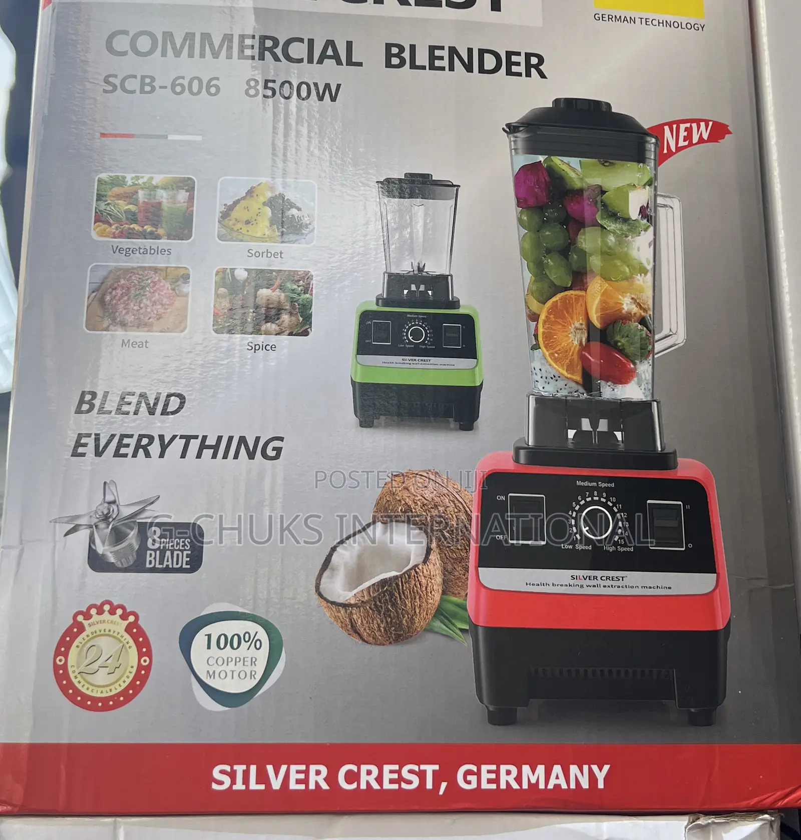 Silver Crest German Heavy Duty Commercial Blender-6500w
