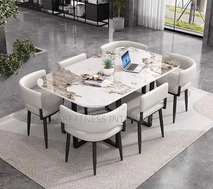 Quality Top Notch Imported Marble Dining by 6