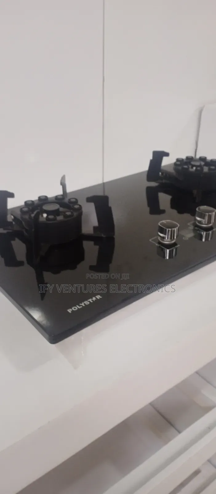 2 Burner Polystar Built-in Hob Gas Cooker, Glass Top.