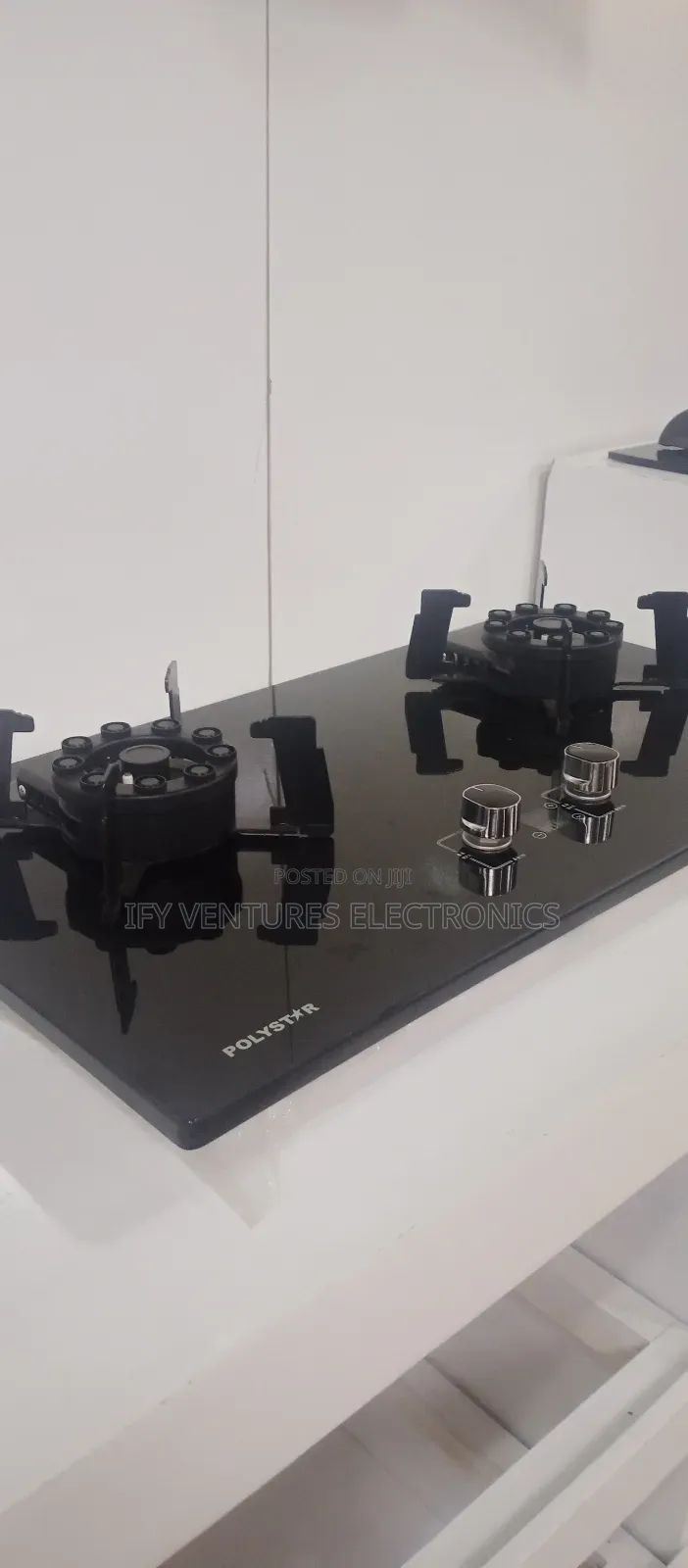 2 Burner Polystar Built-in Hob Gas Cooker, Glass Top.